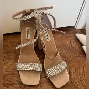 Steve Madden Tan Rhinestone Strappy Heels